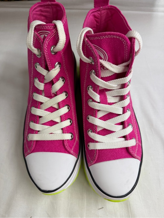 Nollie Shoes - Wanollie 6  Hot Pink High-Top Canvas Sneakers with White Laces